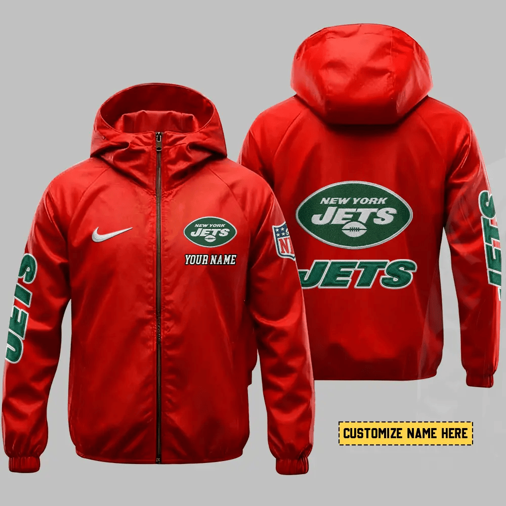 New York Jets Hooded Full Zip Windbreaker Jacket Pldzkb