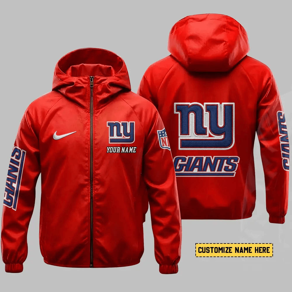 New York Giants Hooded Full Zip Windbreaker Jacket Pbbm3e