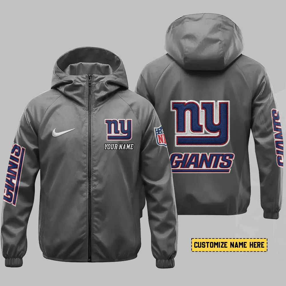 New York Giants Hooded Full Zip Windbreaker Jacket Pbbm3e
