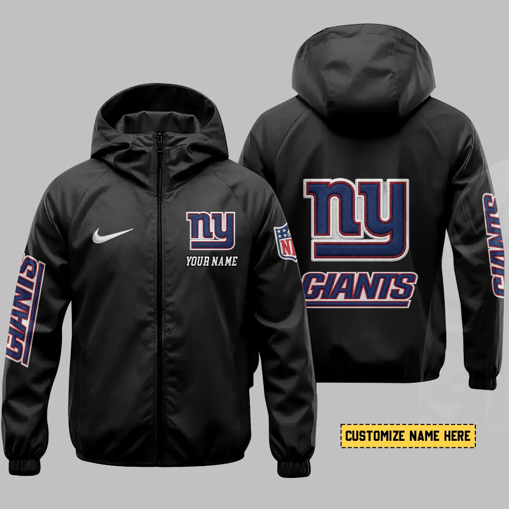 New York Giants Hooded Full Zip Windbreaker Jacket Pbbm3e