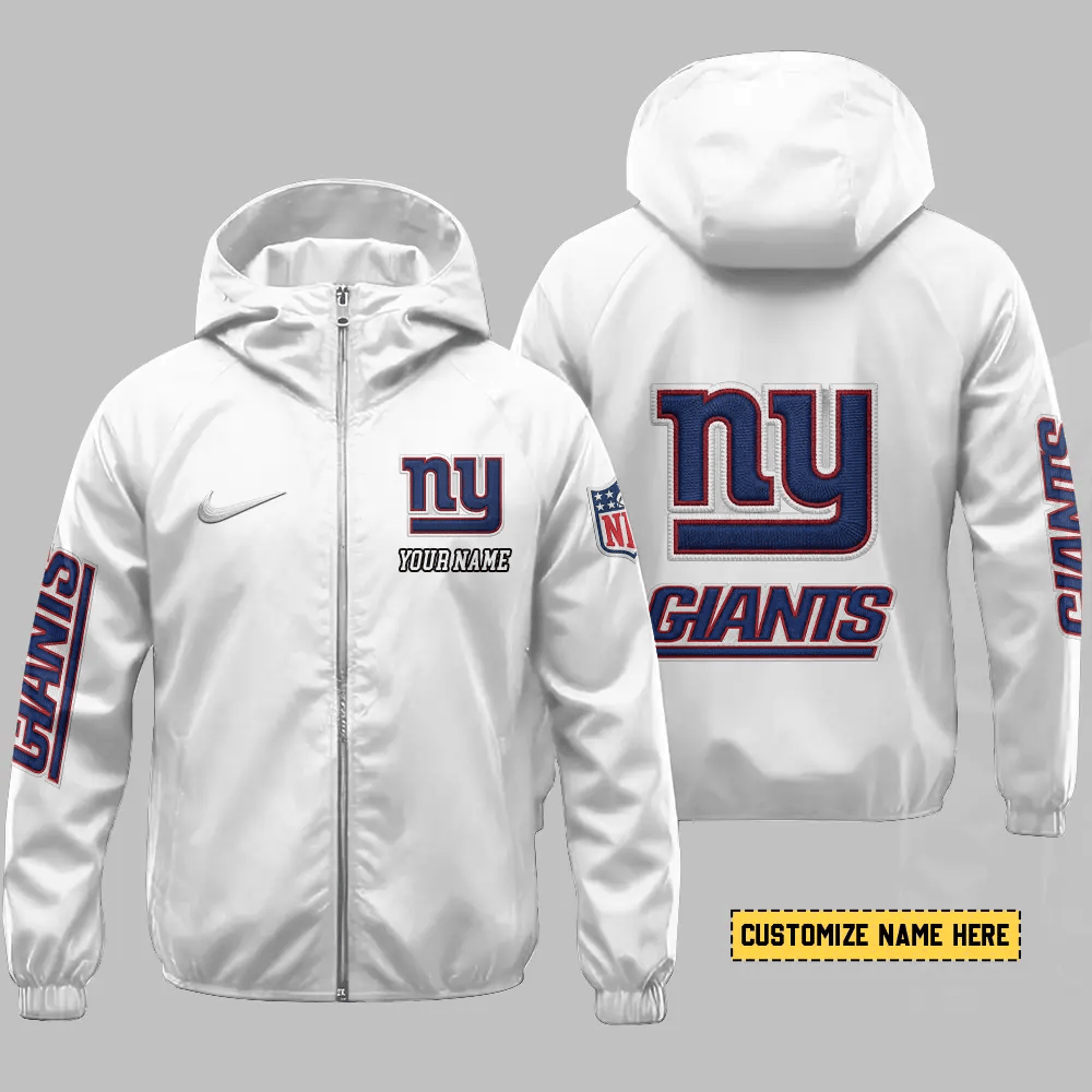 New York Giants Hooded Full Zip Windbreaker Jacket Pbbm3e