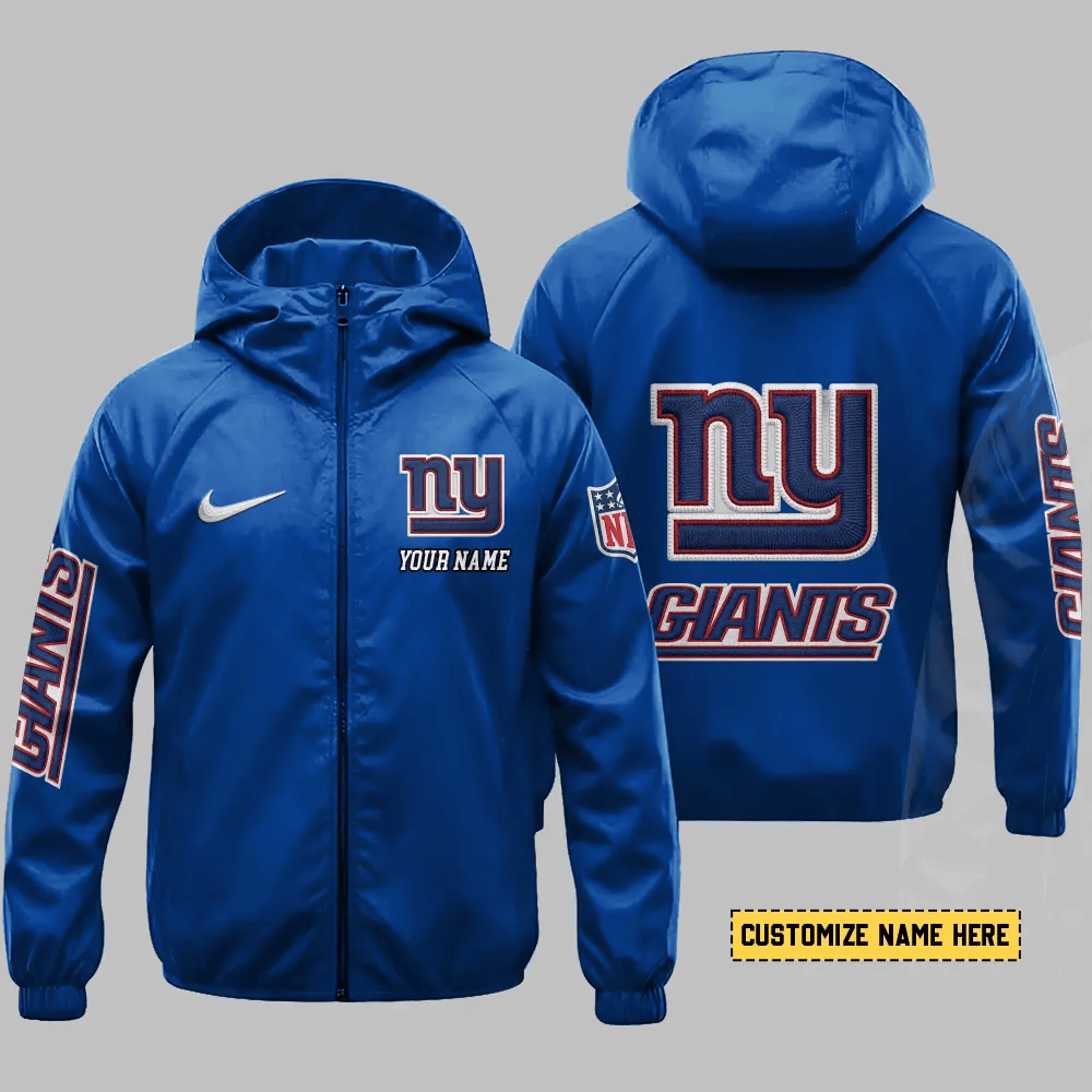 New York Giants Hooded Full Zip Windbreaker Jacket Pbbm3e