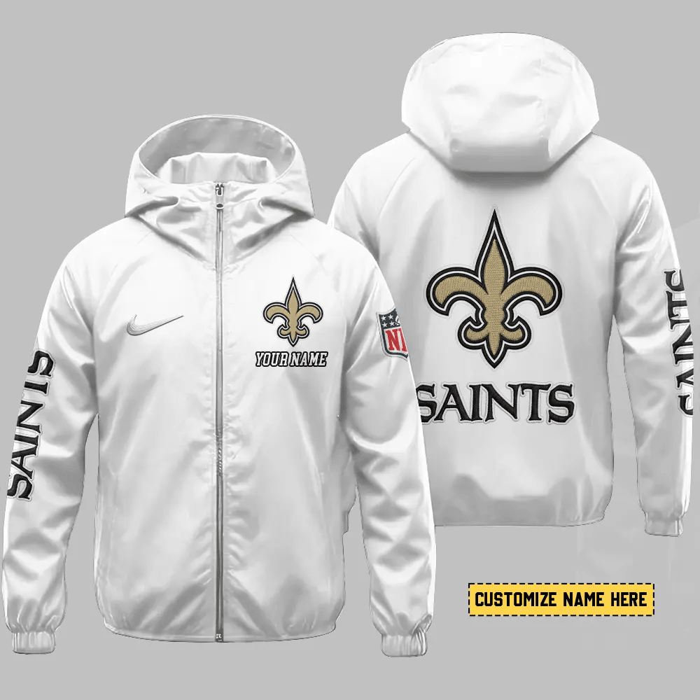 New Orleans Saints Hooded Full Zip Windbreaker Jacket Pwu8s6