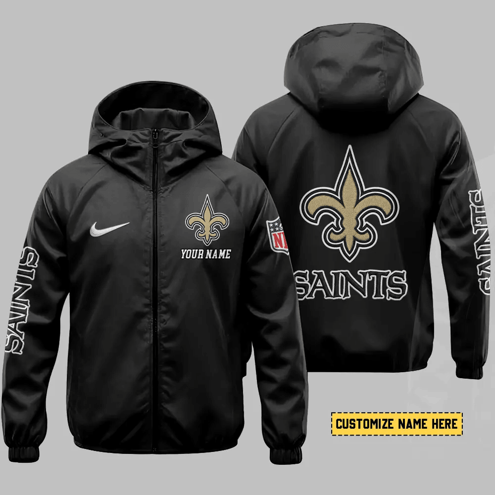 New Orleans Saints Hooded Full Zip Windbreaker Jacket Pwu8s6