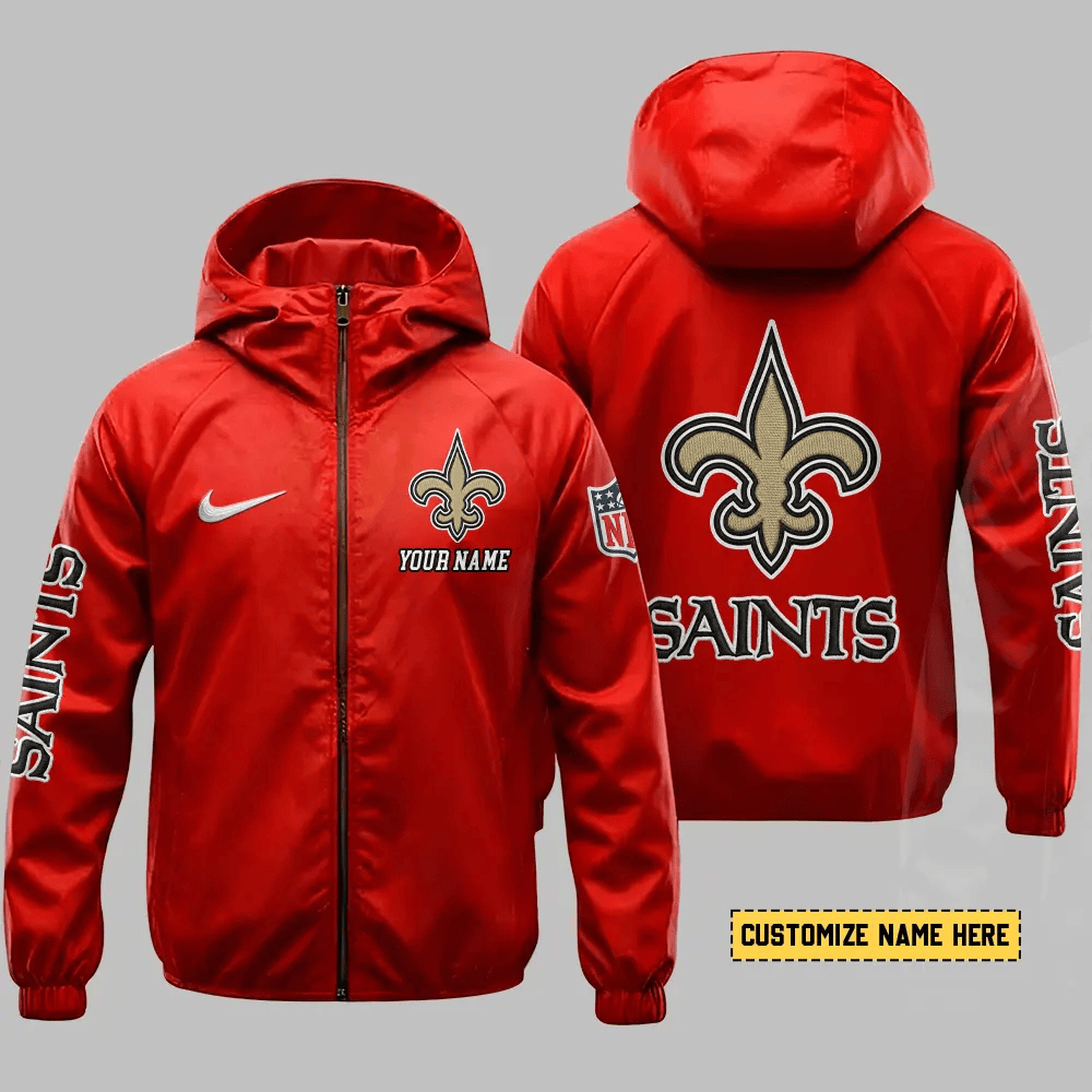 New Orleans Saints Hooded Full Zip Windbreaker Jacket Pwu8s6