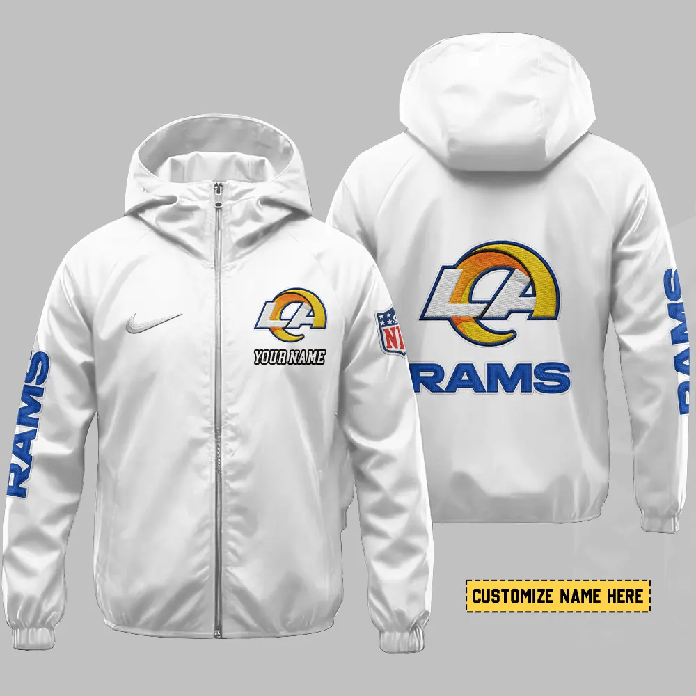 Los Angeles Rams Hooded Full Zip Windbreaker Jacket P9wqw6