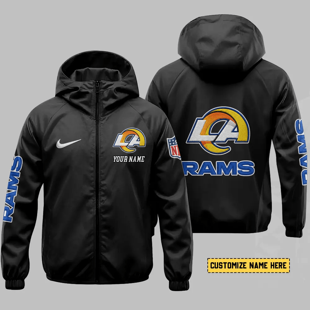 Los Angeles Rams Hooded Full Zip Windbreaker Jacket P9wqw6