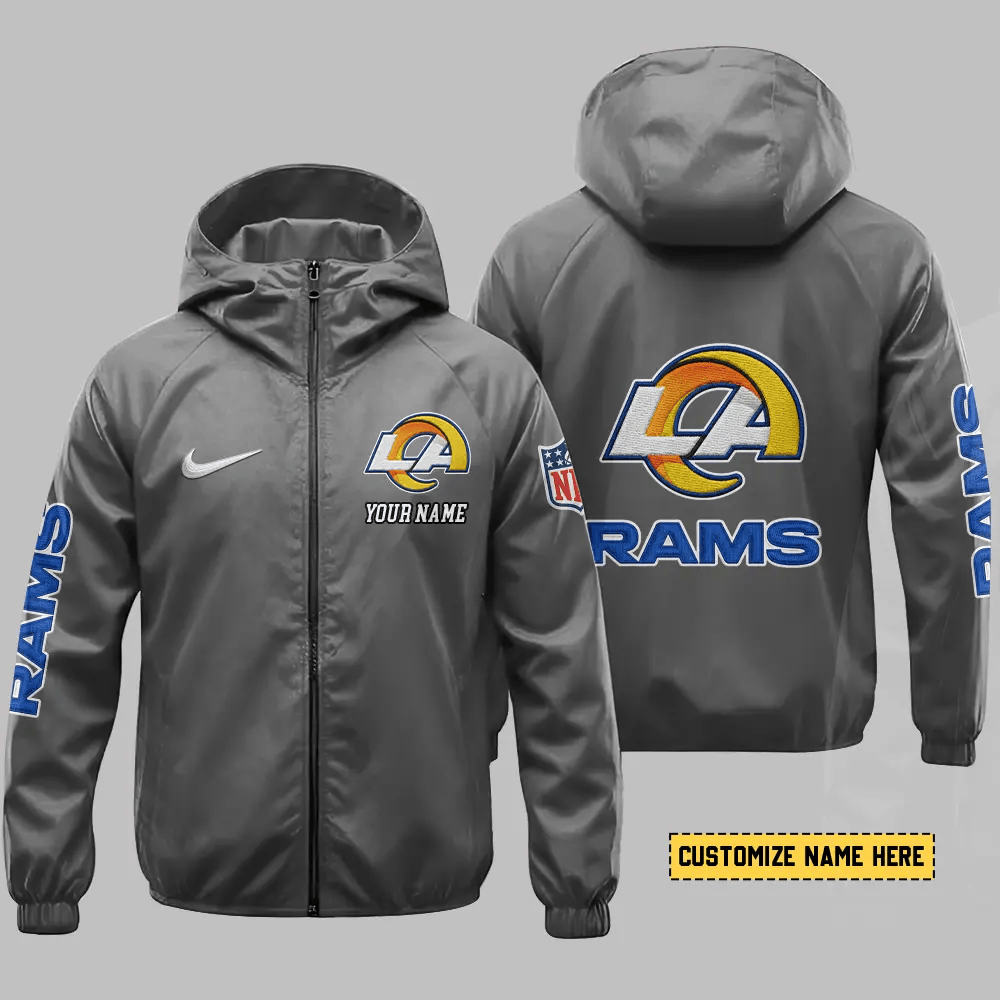 Los Angeles Rams Hooded Full Zip Windbreaker Jacket P9wqw6