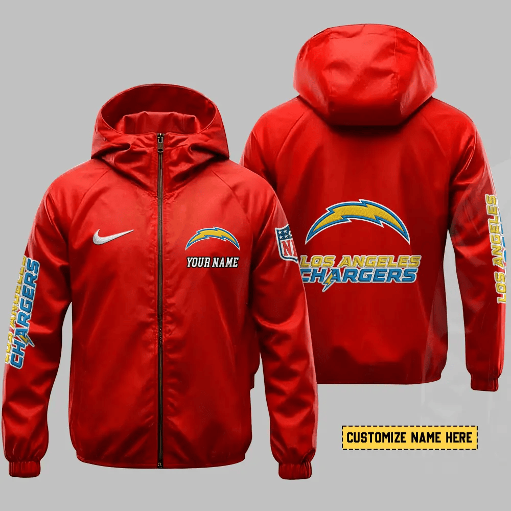 Los Angeles Chargers Hooded Full Zip Windbreaker Jacket Przq9k