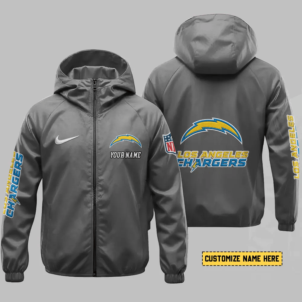 Los Angeles Chargers Hooded Full Zip Windbreaker Jacket Przq9k
