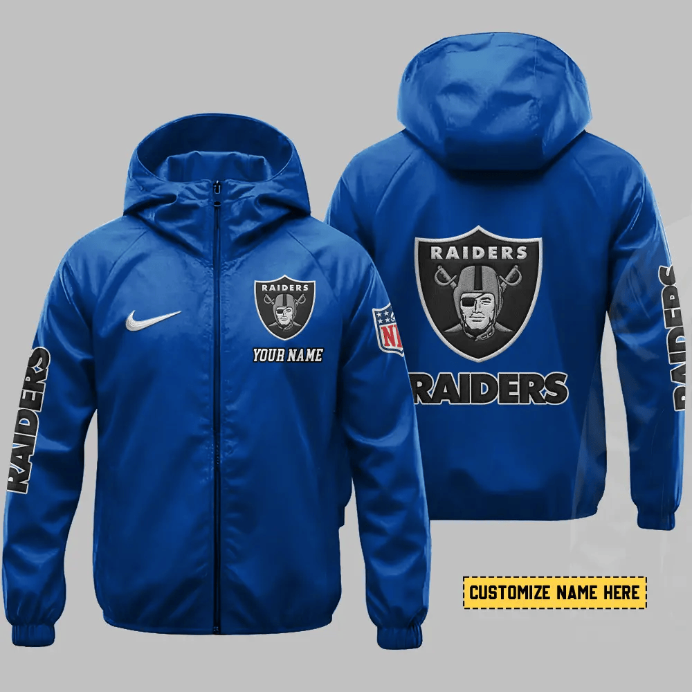 Las Vegas Raiders Hooded Full Zip Windbreaker Jacket Pm8qtc