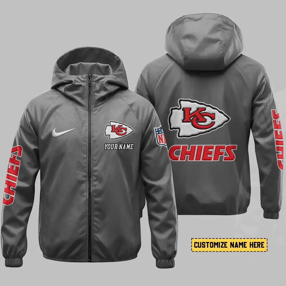 Kansas City Chiefs Hooded Full Zip Windbreaker Jacket P2frdh