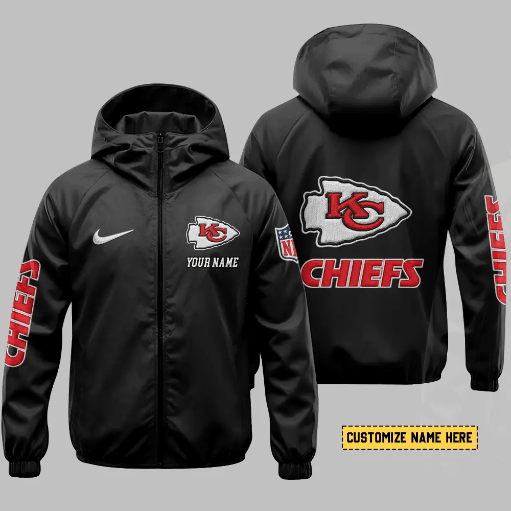 Kansas City Chiefs Hooded Full Zip Windbreaker Jacket P2frdh