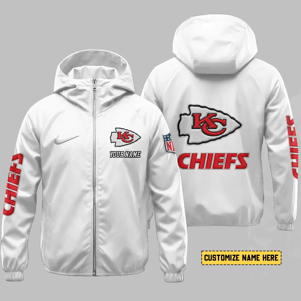 Kansas City Chiefs Hooded Full Zip Windbreaker Jacket P2frdh