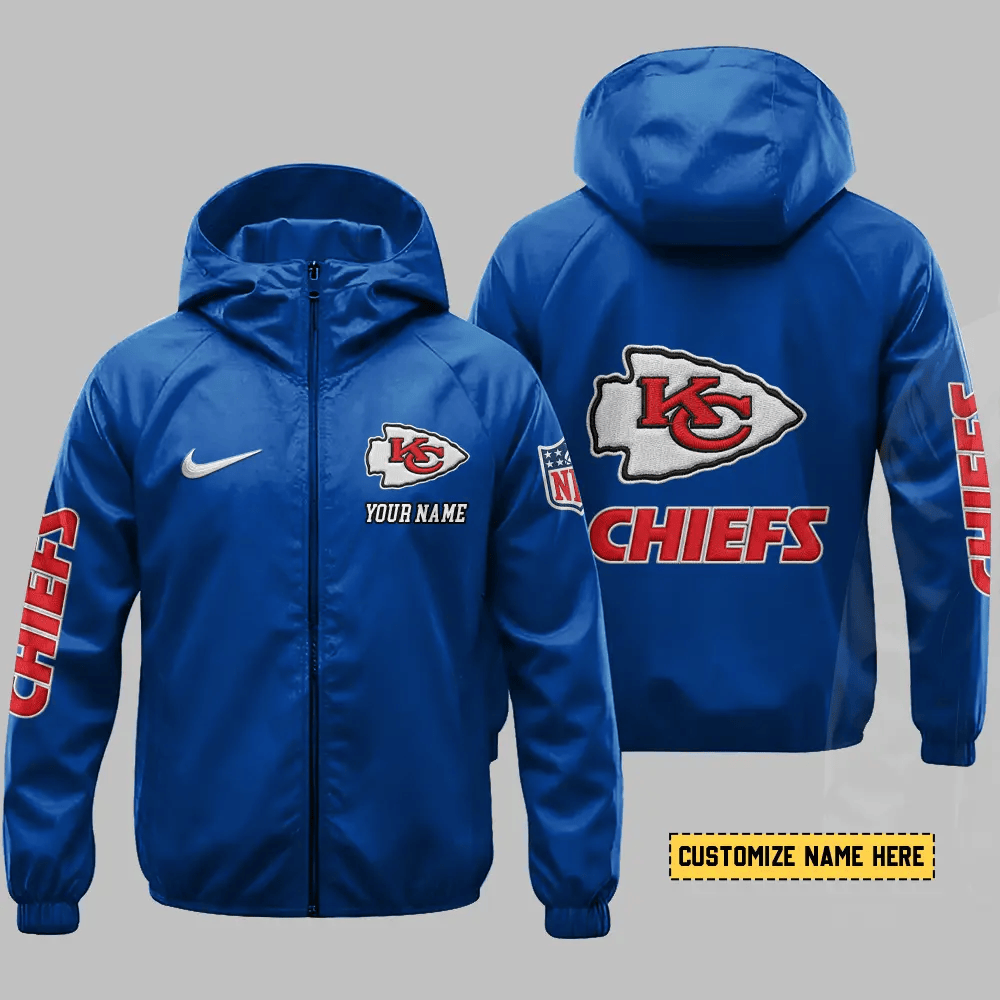 Kansas City Chiefs Hooded Full Zip Windbreaker Jacket P2frdh