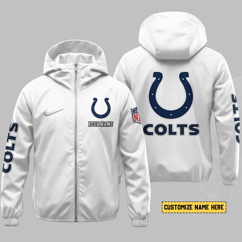 Indianapolis Colts Hooded Full Zip Windbreaker Jacket Pt5yr5