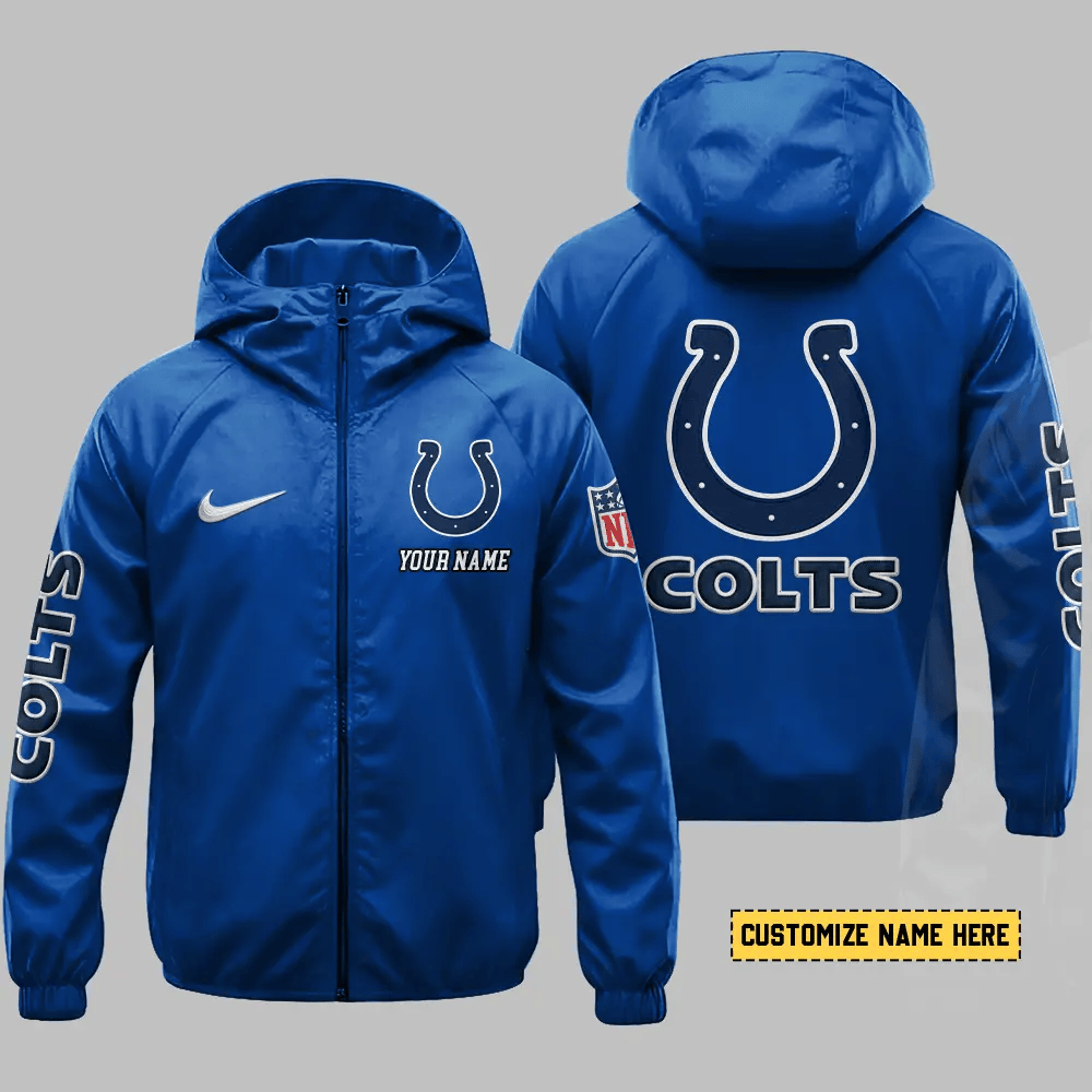 Indianapolis Colts Hooded Full Zip Windbreaker Jacket Pt5yr5