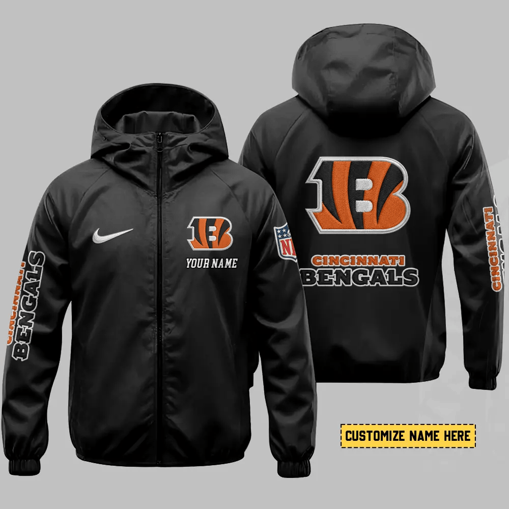 Cincinnati Bengals Hooded Full Zip Windbreaker Jacket Pcud7u