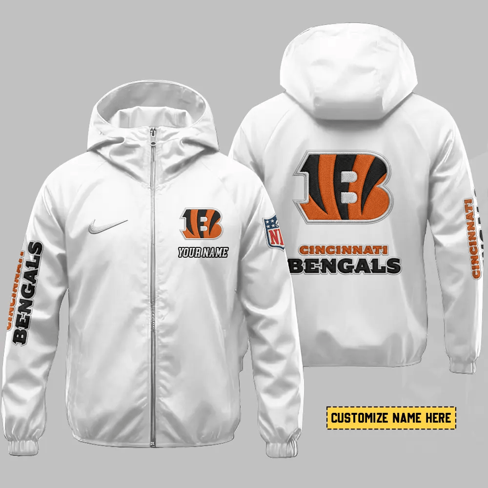 Cincinnati Bengals Hooded Full Zip Windbreaker Jacket Pcud7u