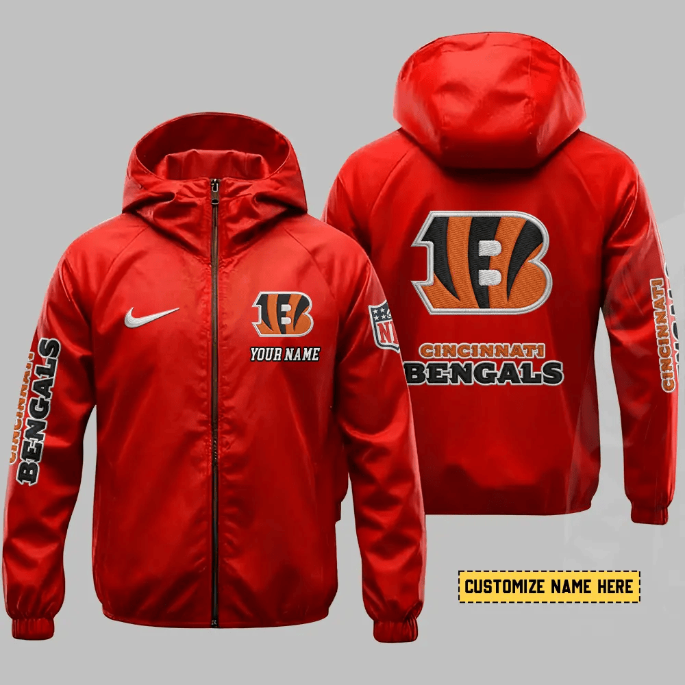 Cincinnati Bengals Hooded Full Zip Windbreaker Jacket Pcud7u