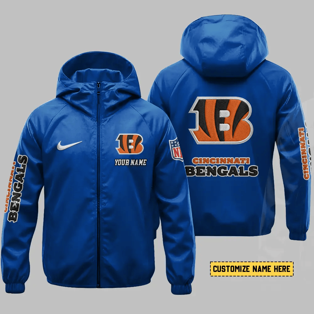 Cincinnati Bengals Hooded Full Zip Windbreaker Jacket Pcud7u