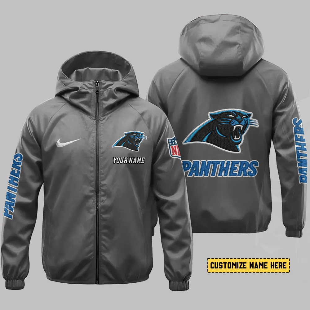 Carolina Panthers Hooded Full Zip Windbreaker Jacket Pb7rcl