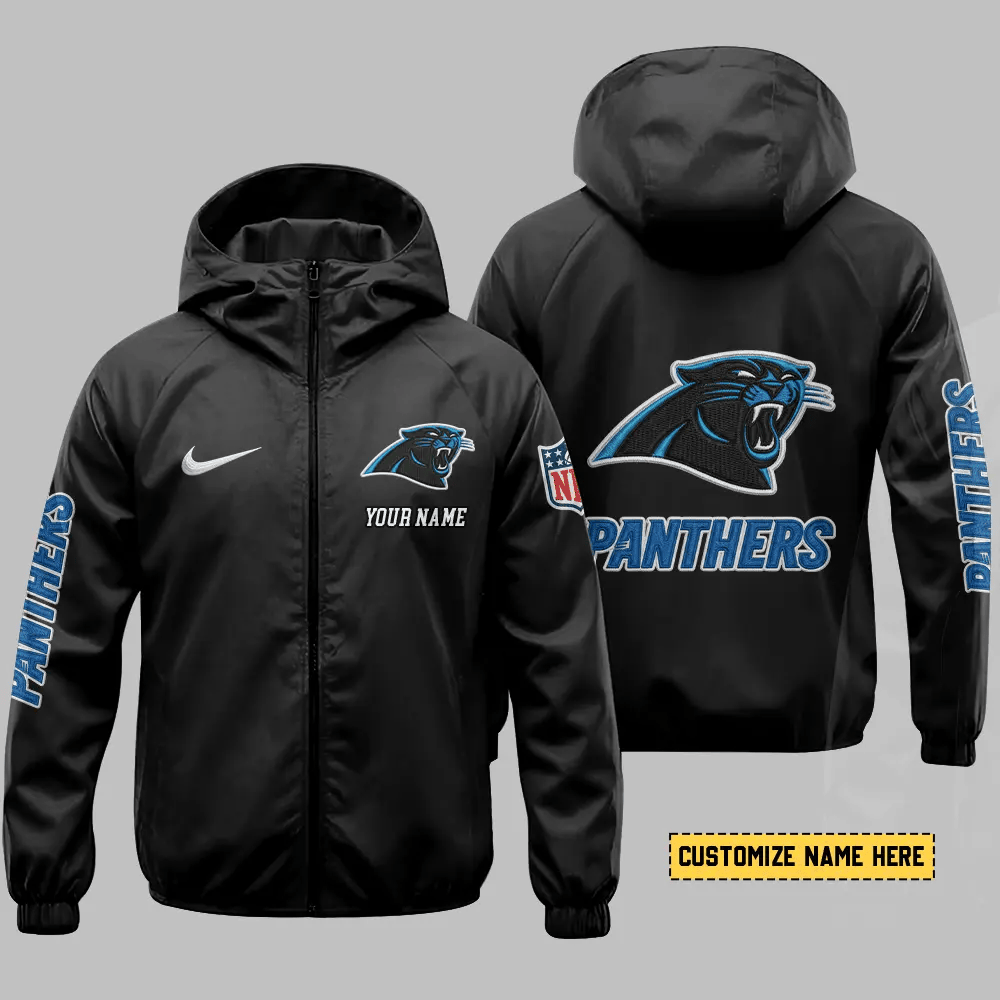Carolina Panthers Hooded Full Zip Windbreaker Jacket Pb7rcl
