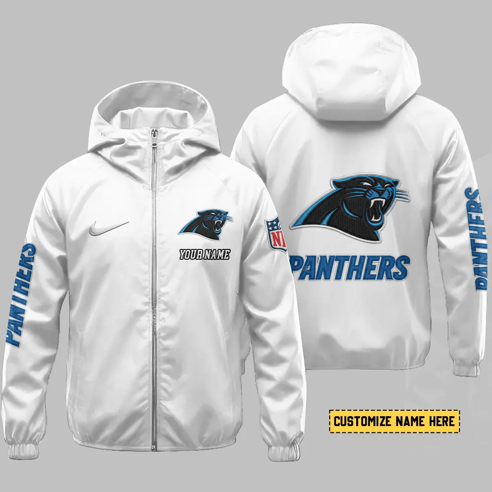 Carolina Panthers Hooded Full Zip Windbreaker Jacket Pb7rcl