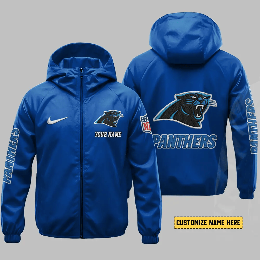 Carolina Panthers Hooded Full Zip Windbreaker Jacket Pb7rcl