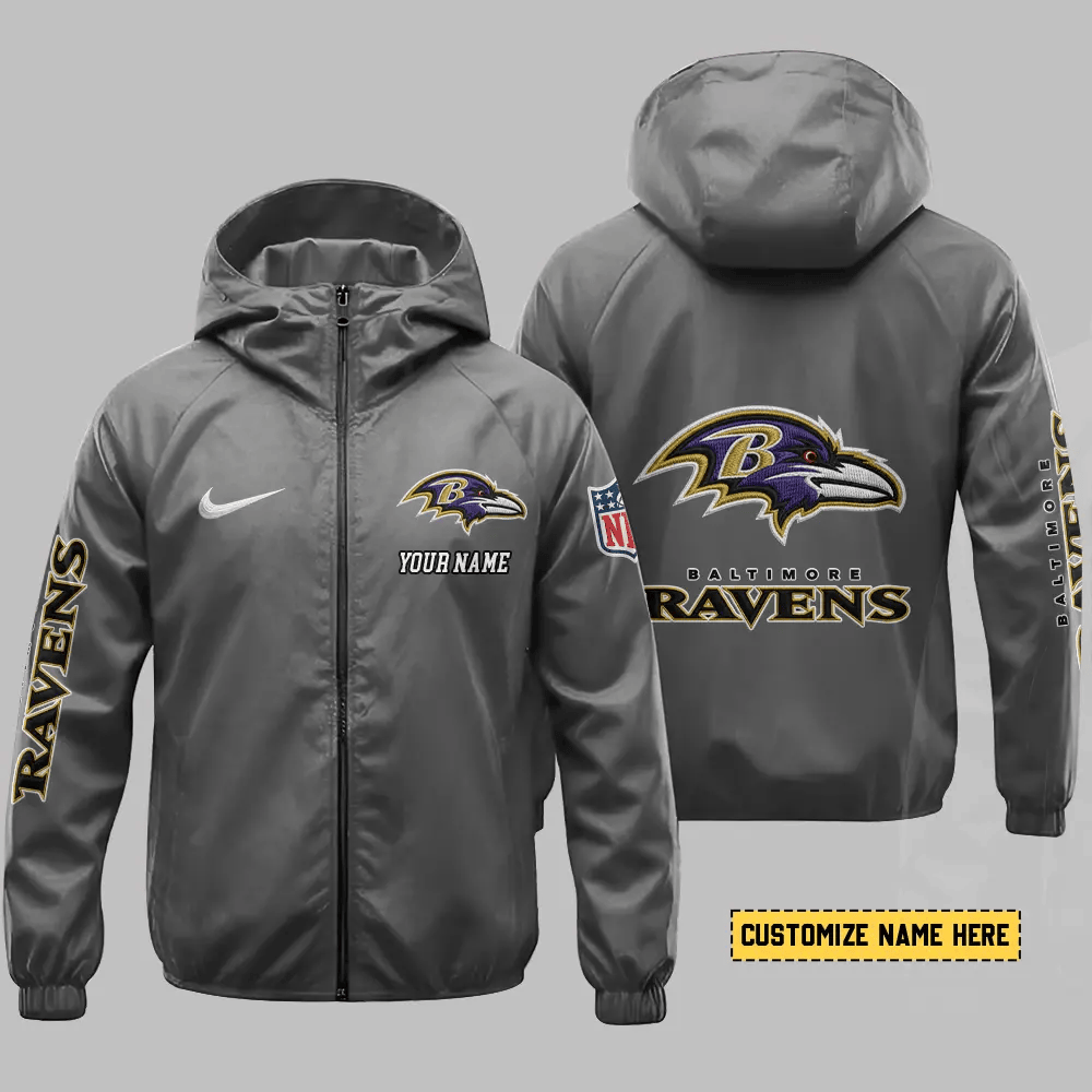 Baltimore Ravens Hooded Full Zip Windbreaker Jacket P5kajr