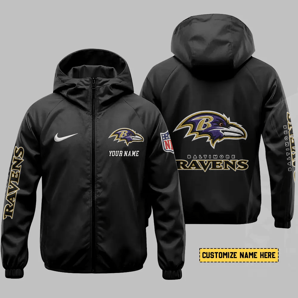 Baltimore Ravens Hooded Full Zip Windbreaker Jacket P5kajr