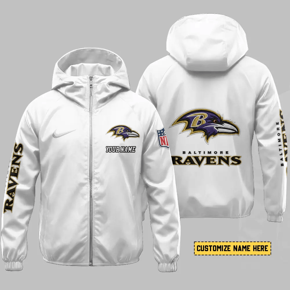 Baltimore Ravens Hooded Full Zip Windbreaker Jacket P5kajr