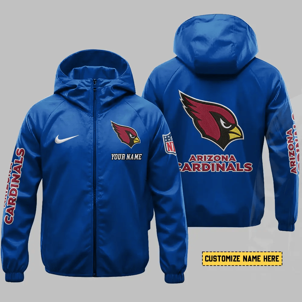 Arizona Cardinals Hooded Full Zip Windbreaker Jacket Pkfhr3