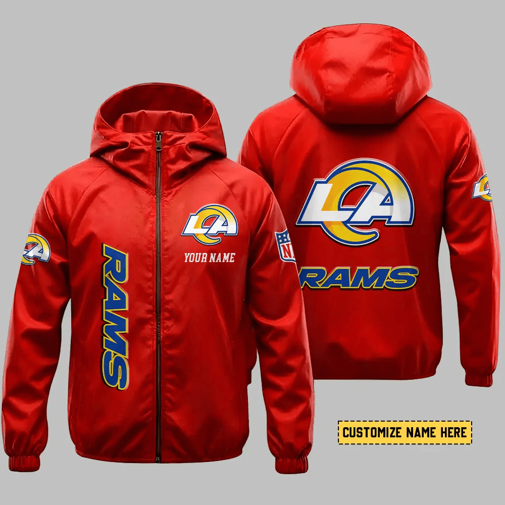 Los Angeles Rams Hooded Full Zip Windbreaker Jacket P7u3xr