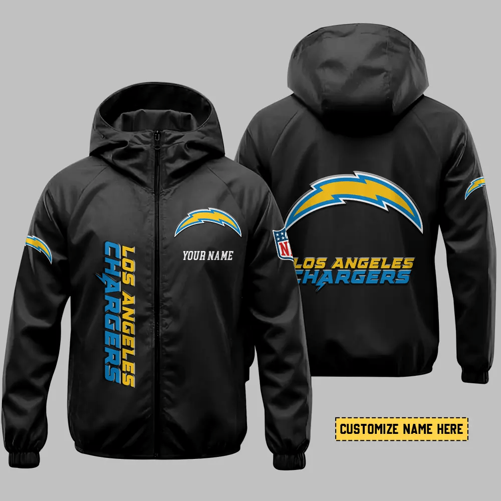 Los Angeles Chargers Hooded Full Zip Windbreaker Jacket P5spvg