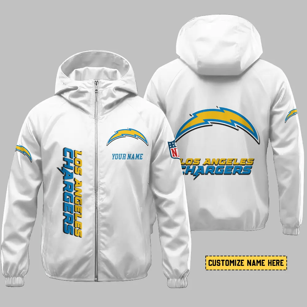 Los Angeles Chargers Hooded Full Zip Windbreaker Jacket P5spvg