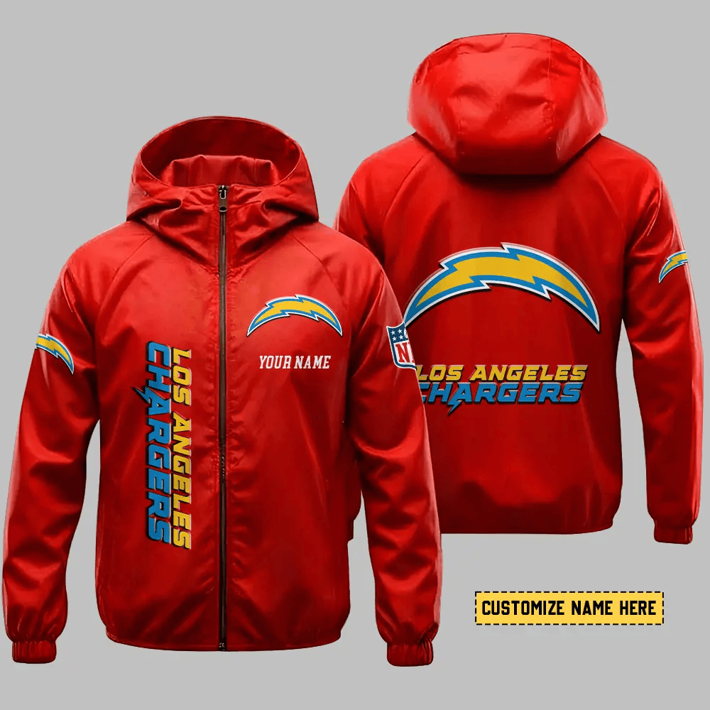 Los Angeles Chargers Hooded Full Zip Windbreaker Jacket P5spvg
