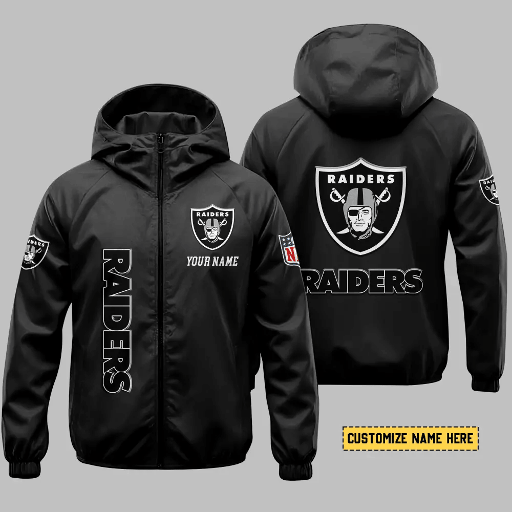 Las Vegas Raiders Hooded Full Zip Windbreaker Jacket Pppxls