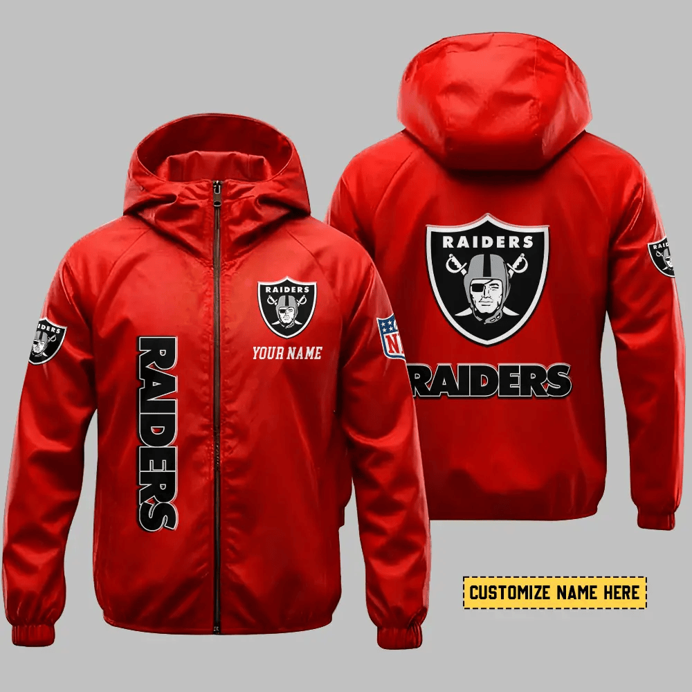 Las Vegas Raiders Hooded Full Zip Windbreaker Jacket Pppxls