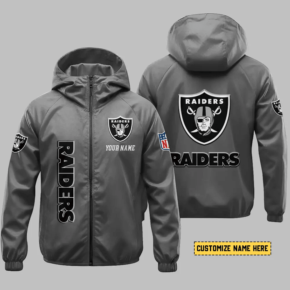 Las Vegas Raiders Hooded Full Zip Windbreaker Jacket Pppxls