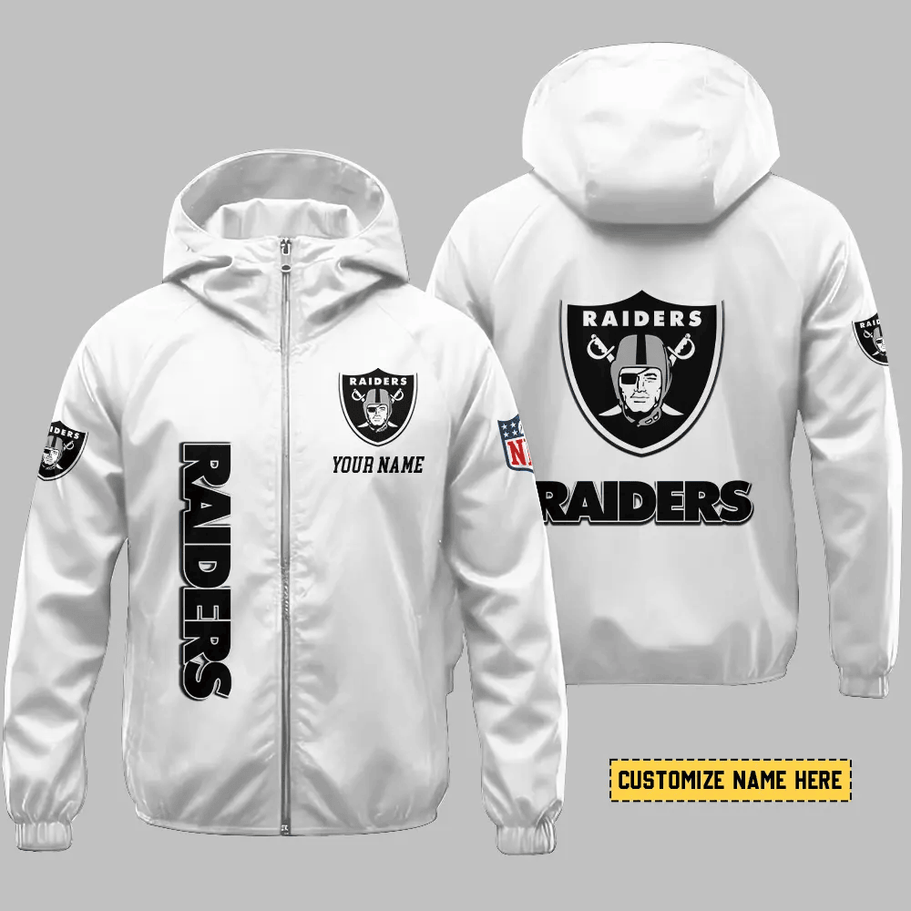 Las Vegas Raiders Hooded Full Zip Windbreaker Jacket Pppxls