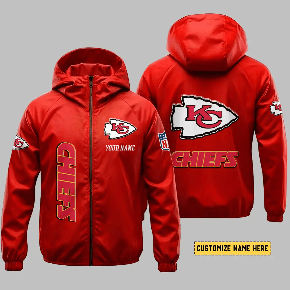 Kansas City Chiefs Hooded Full Zip Windbreaker Jacket Pksnkq