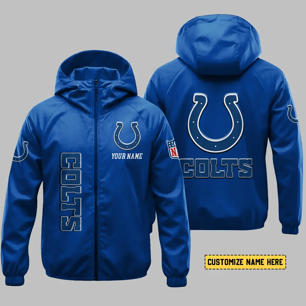 Indianapolis Colts Hooded Full Zip Windbreaker Jacket Pnm2aa