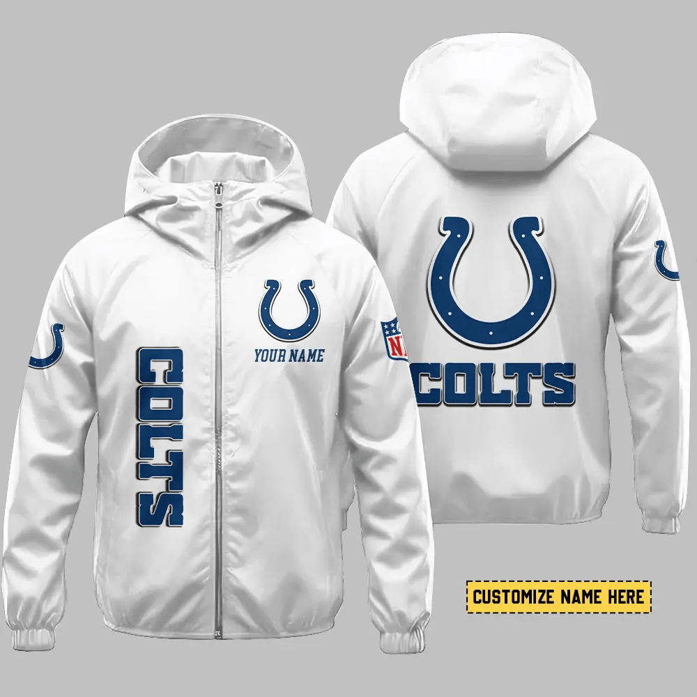 Indianapolis Colts Hooded Full Zip Windbreaker Jacket Pnm2aa