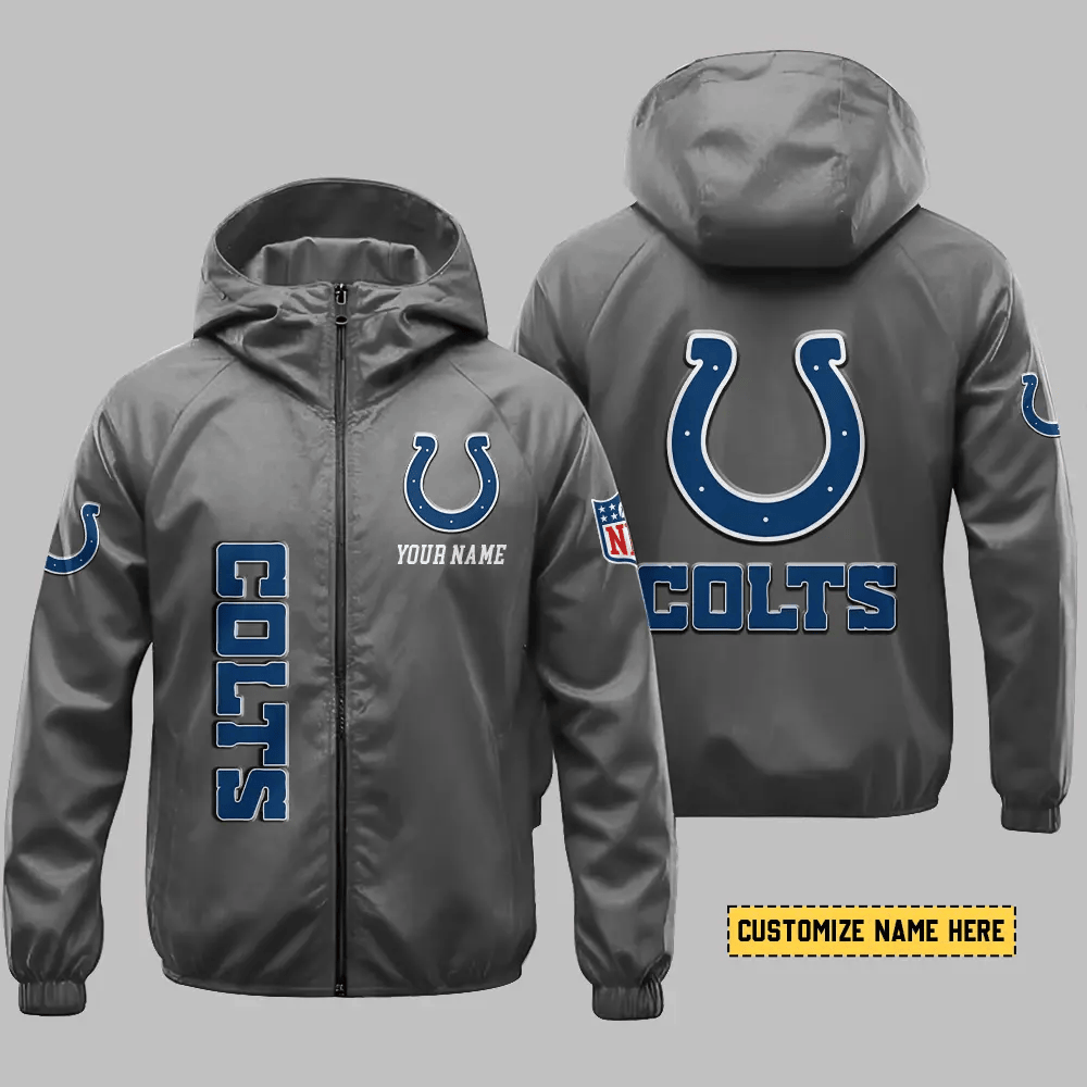 Indianapolis Colts Hooded Full Zip Windbreaker Jacket Pnm2aa