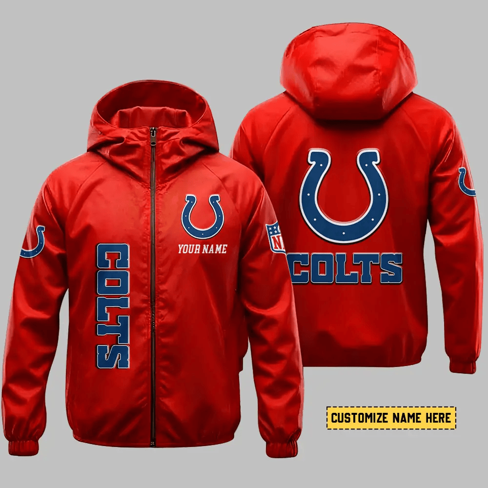 Indianapolis Colts Hooded Full Zip Windbreaker Jacket Pnm2aa