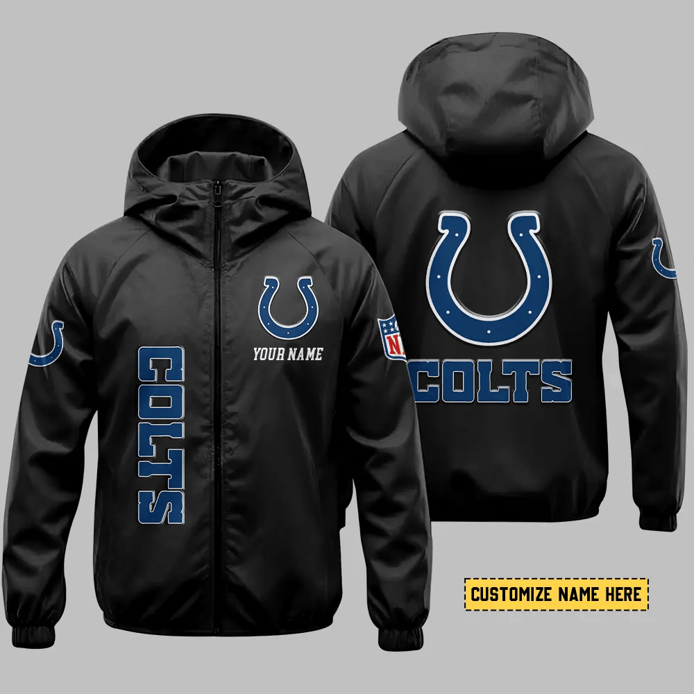 Indianapolis Colts Hooded Full Zip Windbreaker Jacket Pnm2aa