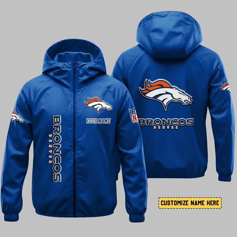 Denver Broncos Hooded Full Zip Windbreaker Jacket Pmtv6p