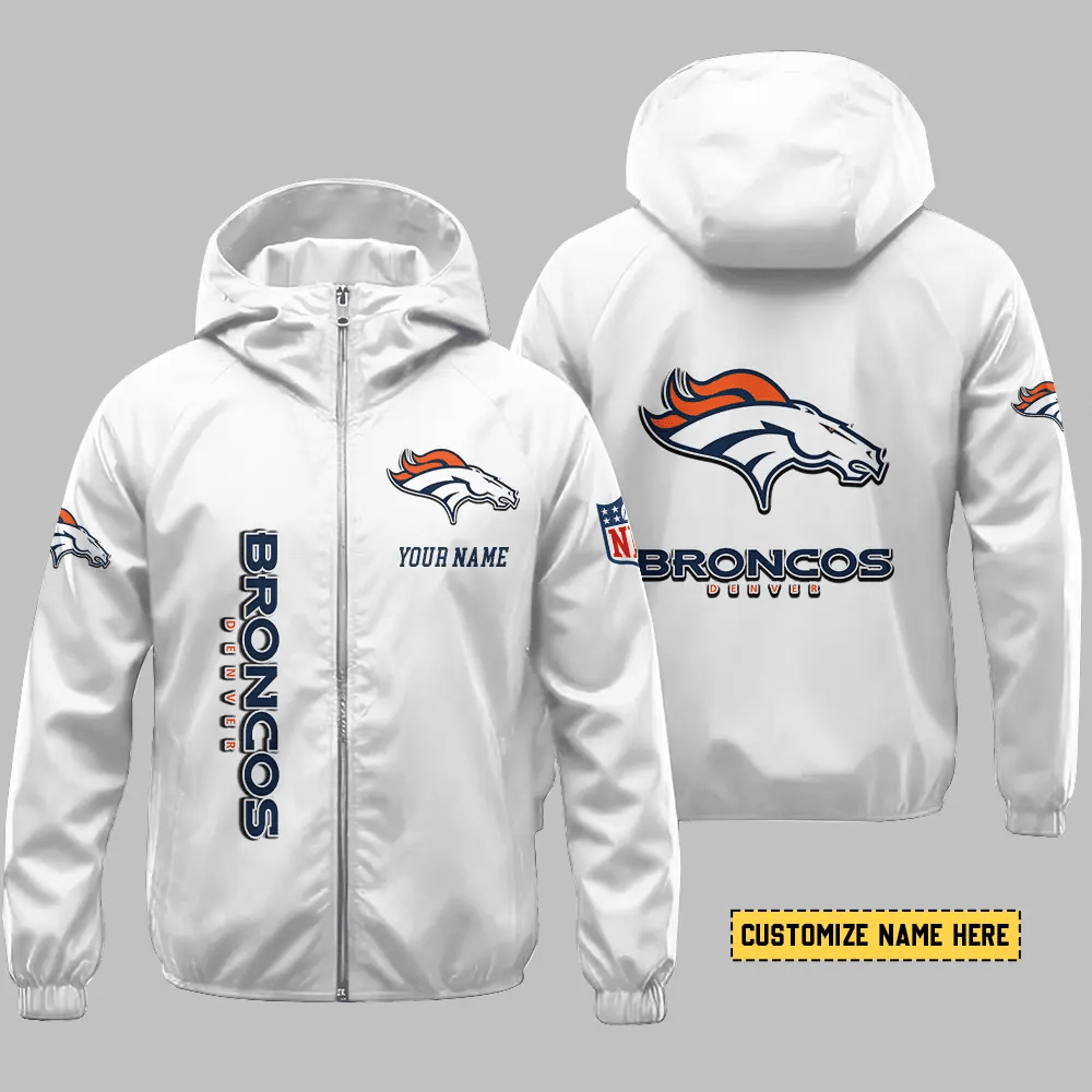 Denver Broncos Hooded Full Zip Windbreaker Jacket Pmtv6p