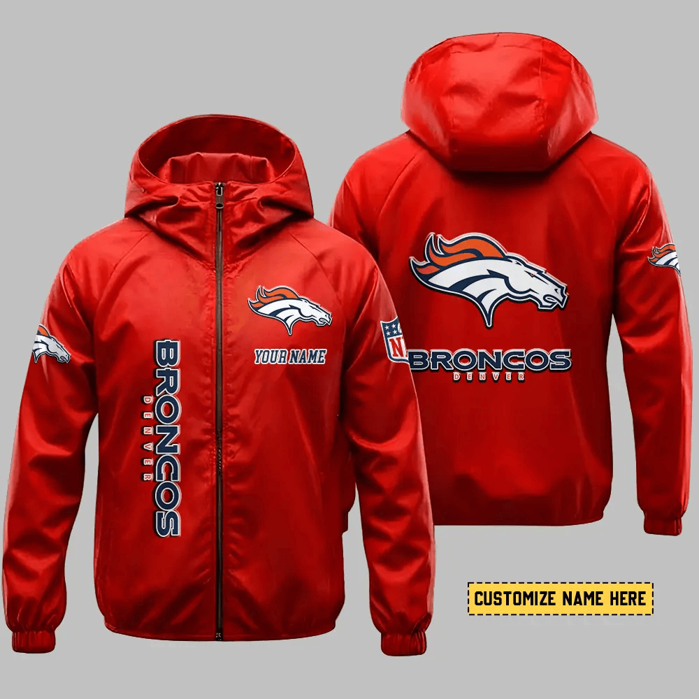 Denver Broncos Hooded Full Zip Windbreaker Jacket Pmtv6p
